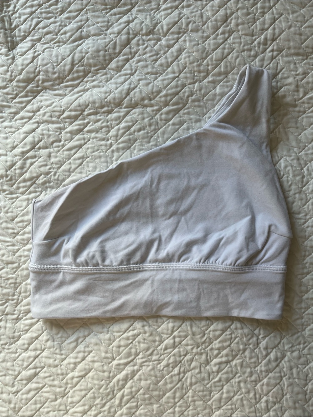 lulu Lemon One-Shoulder White Sports Bra
